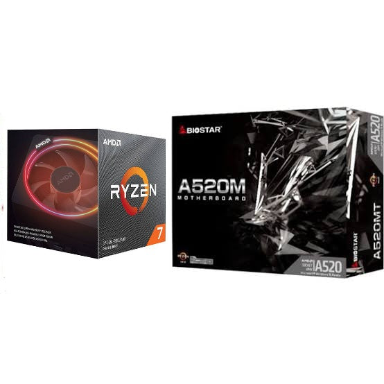 CARTE MERE AMD BIOSTAR A520 MT+CPU AMD RAYZEN7 3700X AVEC VENTILLO